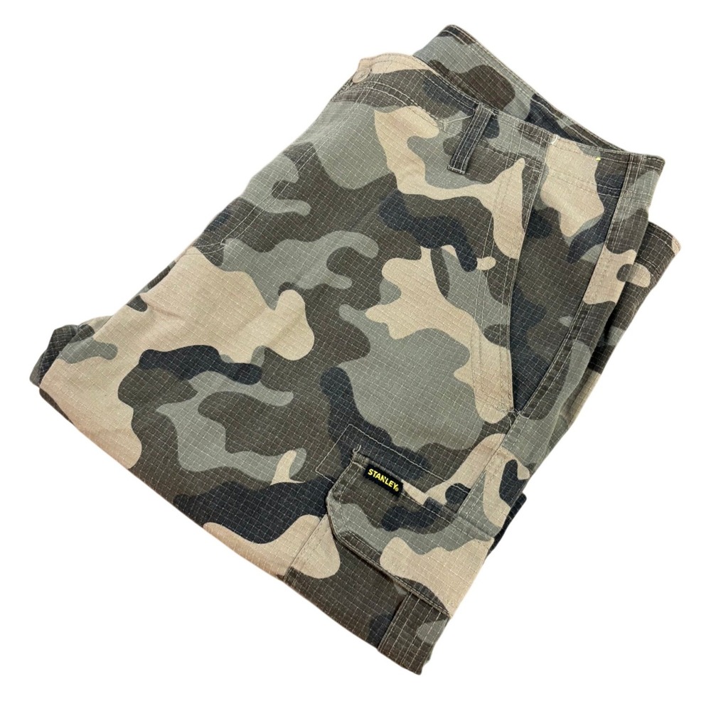STANLEY Cargo Shorts Mens 38 Camouflage Ripstop Utility Workwear‎
